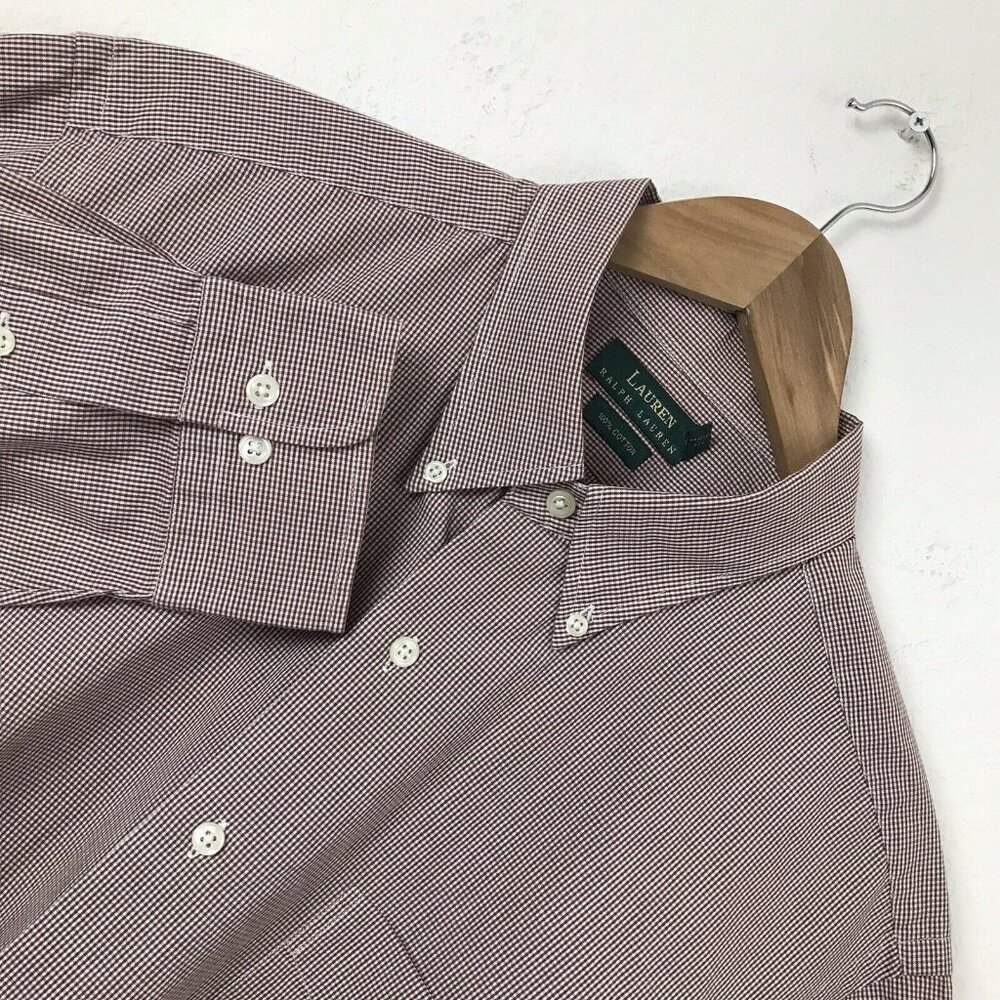 Lauren by Ralph Lauren Mens Brown Long Sleeved Cotton Shirt | 16‎ 1/2 35/35